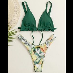 NEW lemon fruit high cut bikini MED
